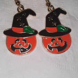 Pumpkin Orange Charm Halloween Dangle Earrings 1 pr NEW Handmade Charm Jewelry
